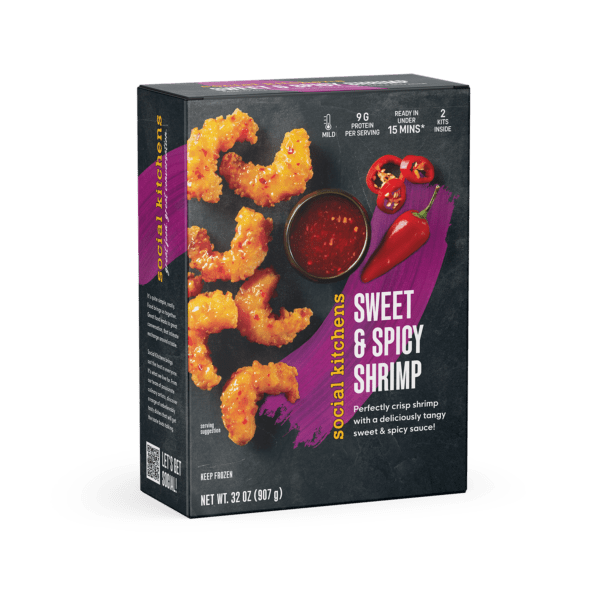 SWEET AND SPICY SHRIMP FRONT OF PACKAGE