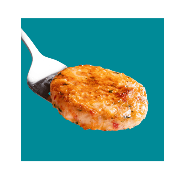 Shrimp burger on spatula