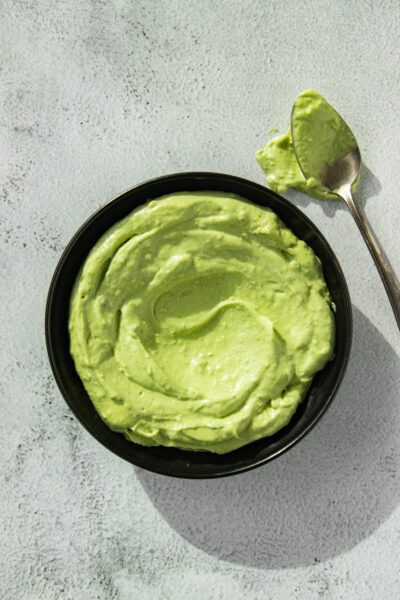 Bowl of Creamy Avocado Aioli