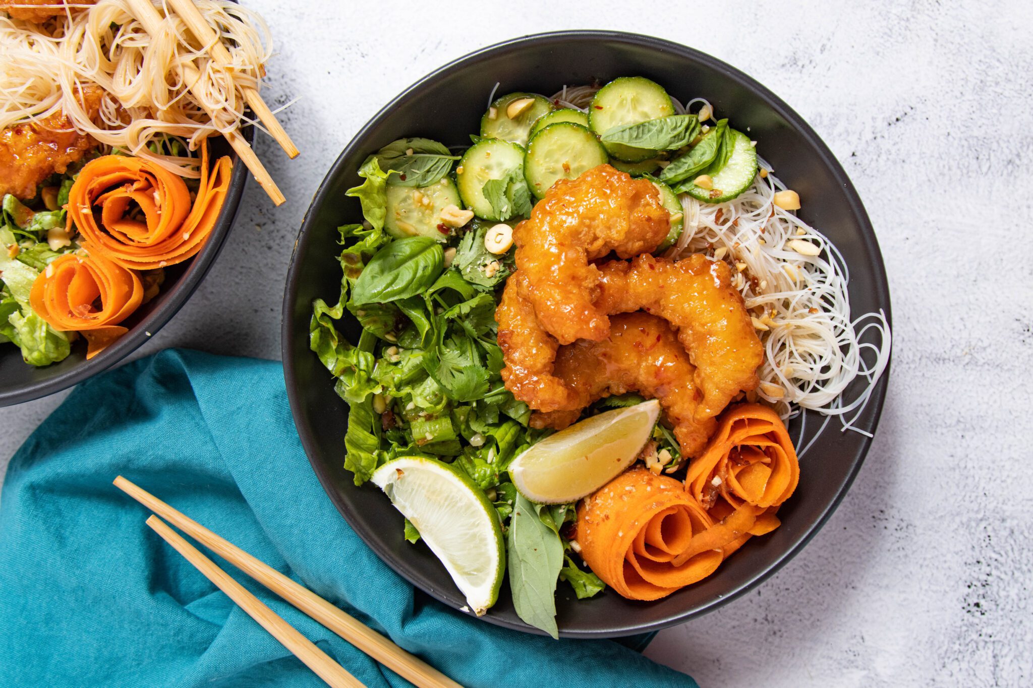 Spicy Shrimp Peanut Vermicelli Bowls Social Kitchens