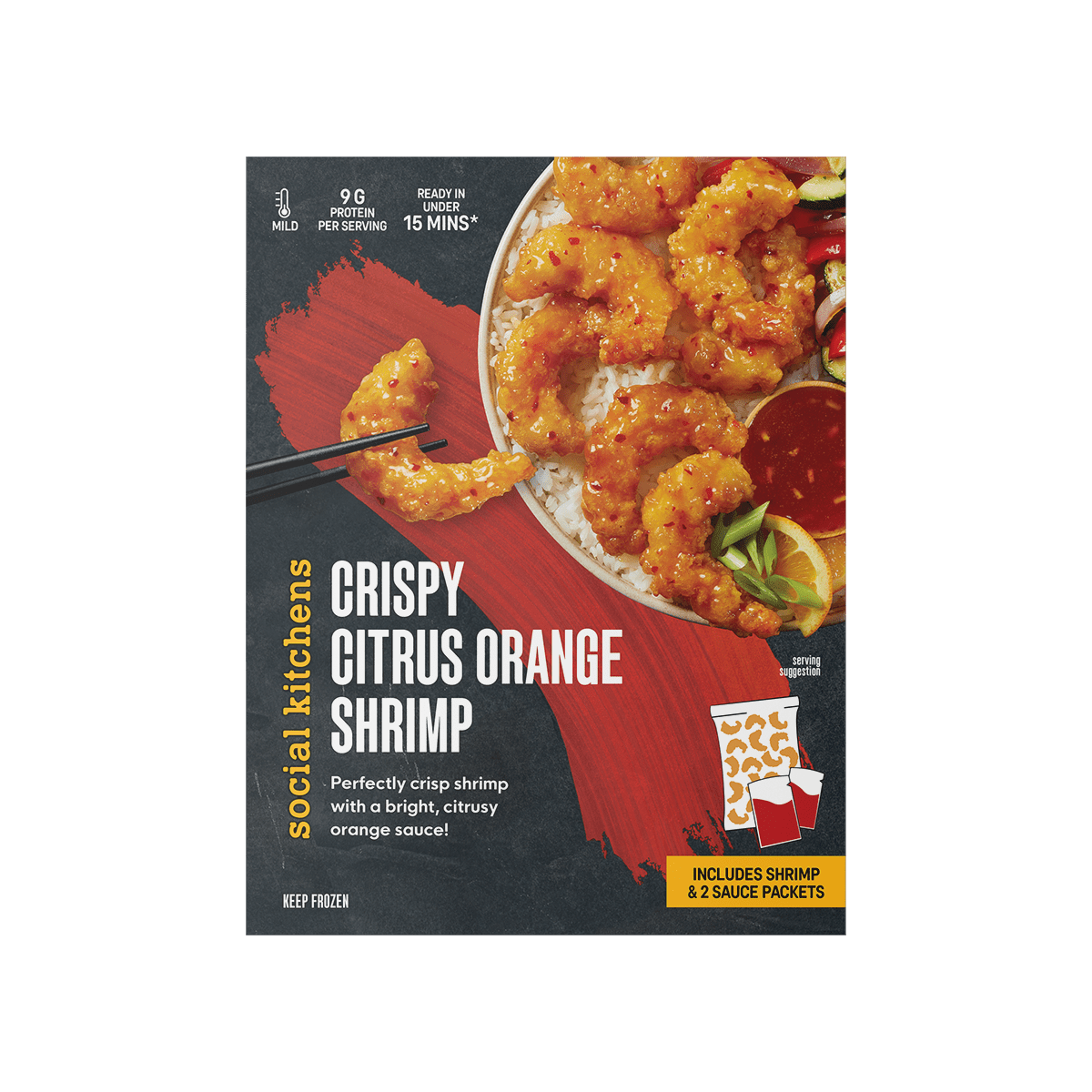 Social Kitchens Crispy Citrus Orange Shrimp Front of Package